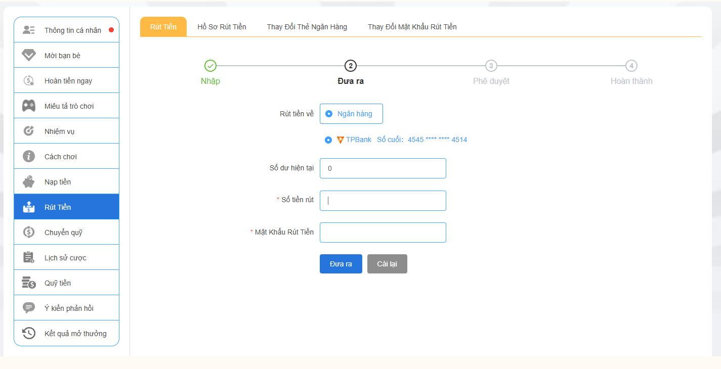 Hướng dẫn chi tiết các bước rút tiền AU88